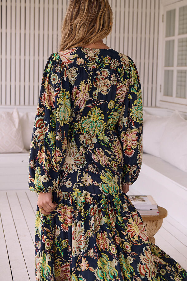 Jaase Vestido largo estampado Teresa Estampado verde