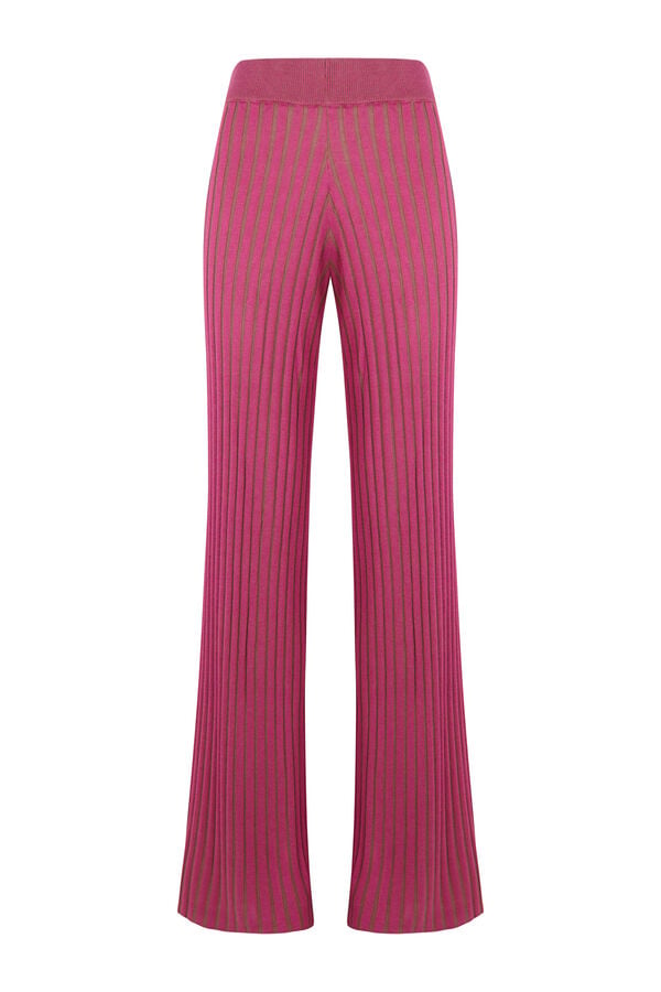 Slowlove Cal&ccedil;a de malha canelada Subiu