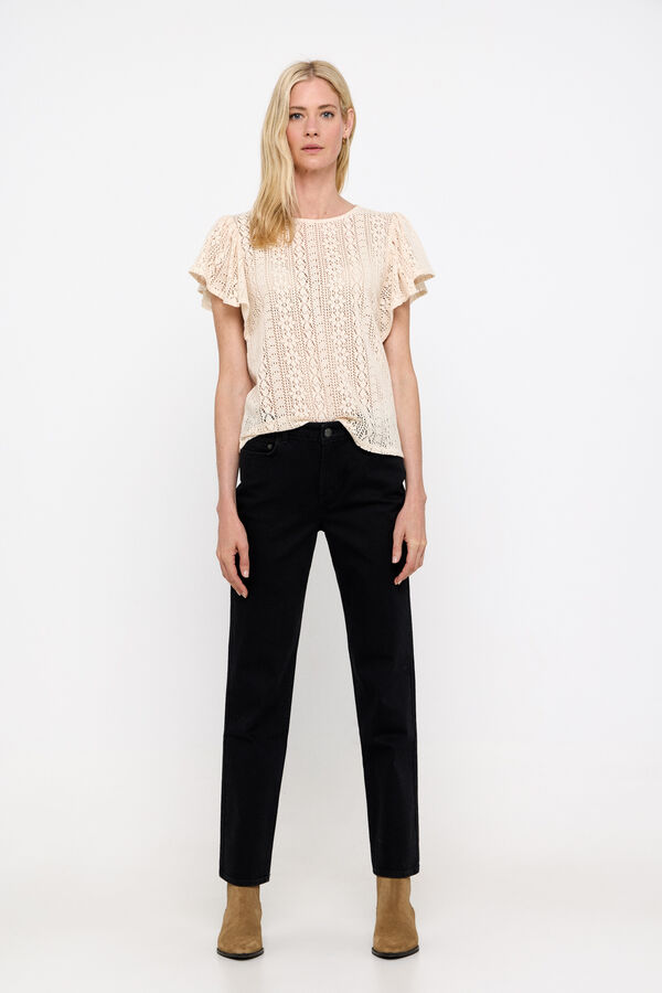 Cortefiel Pantalones Rectos negros Negro