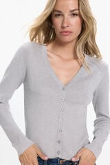 Vero Moda Cardigan detalles l&uacute;rex Gris