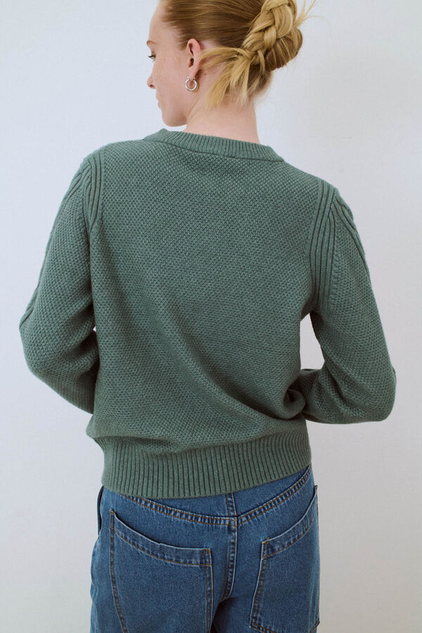 Object Jersey trenzas b&aacute;sico Verde oscuro