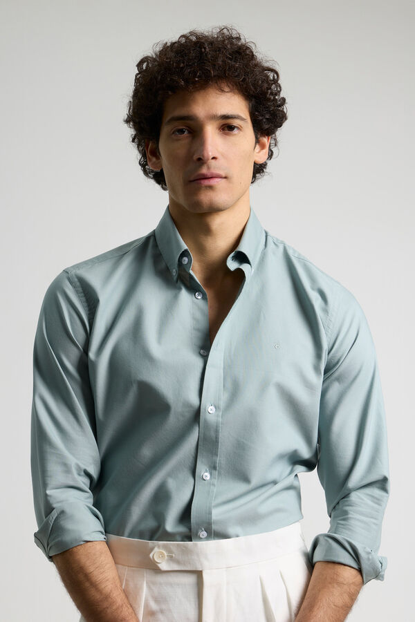 PuroEGO Camisa casual oxford Verde