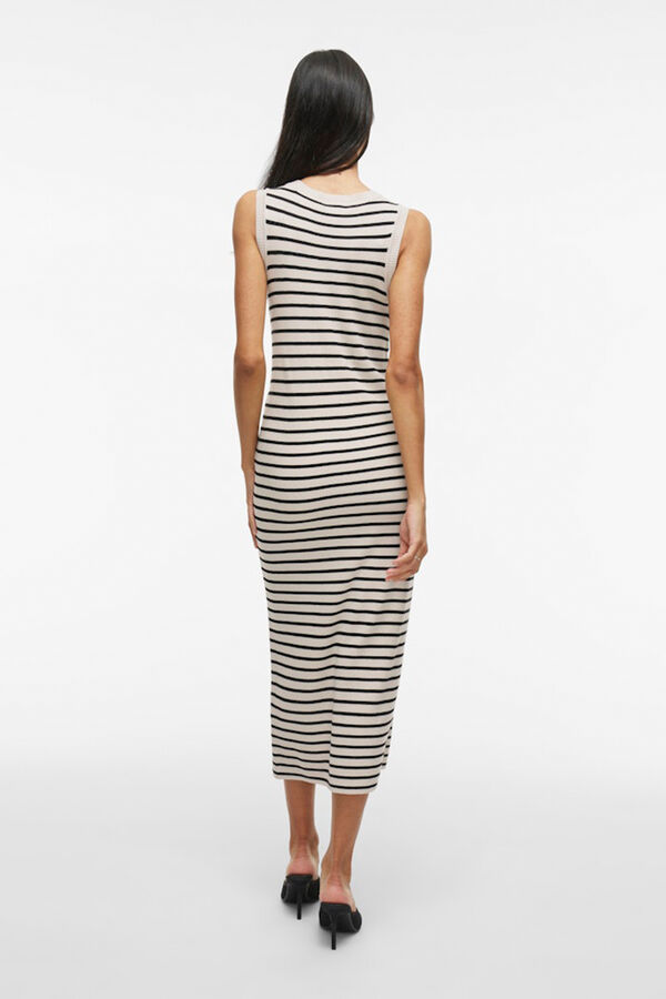 Vila Vestido midi de malha com viscose Cinzento