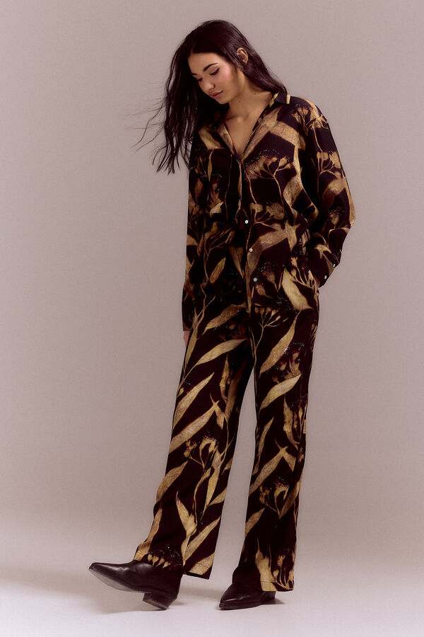 Slowlove Cal&ccedil;as compridas fluidas Impress&atilde;o