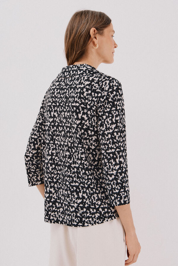 Cortefiel Camisa el&aacute;stica botones Estampado gris