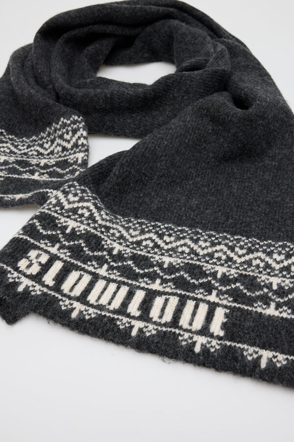 Slowlove Bufanda logo Gris oscuro