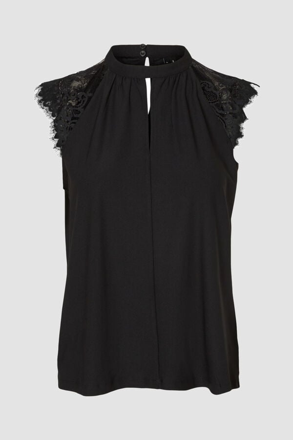 Vero Moda Top encaje Negro