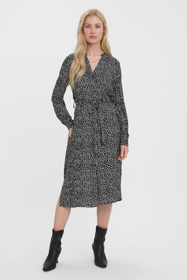Vero Moda Vestido camisero estampado Negro