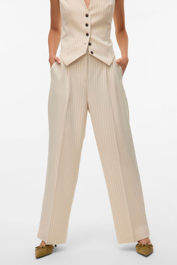 Vero Moda Pantal&oacute;n ancho de rayas Gris