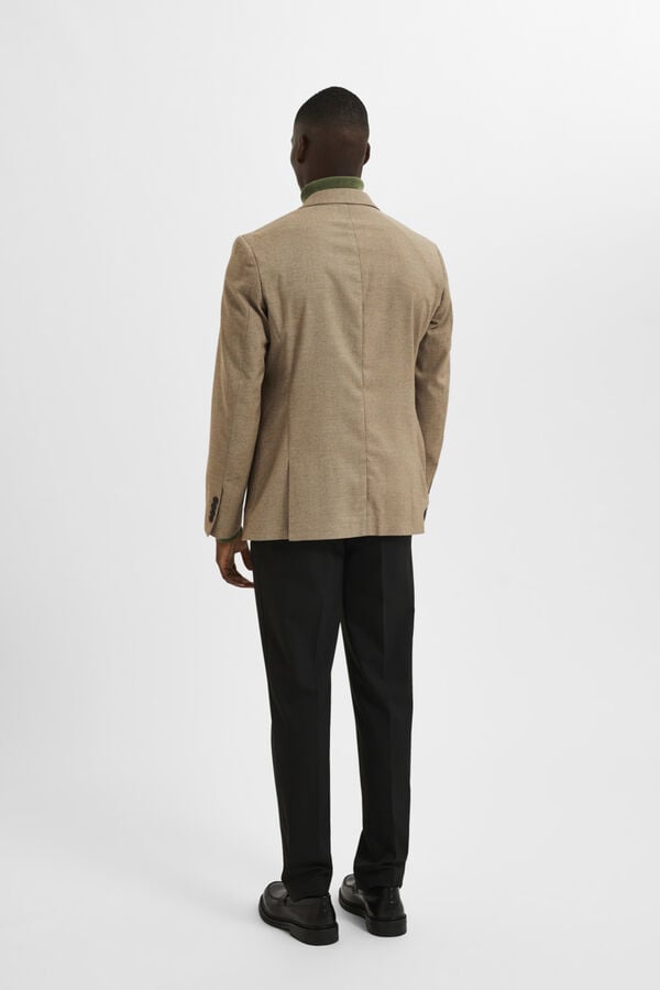 Selected Blazer slim fit elaborado com materiais reciclados Castanho