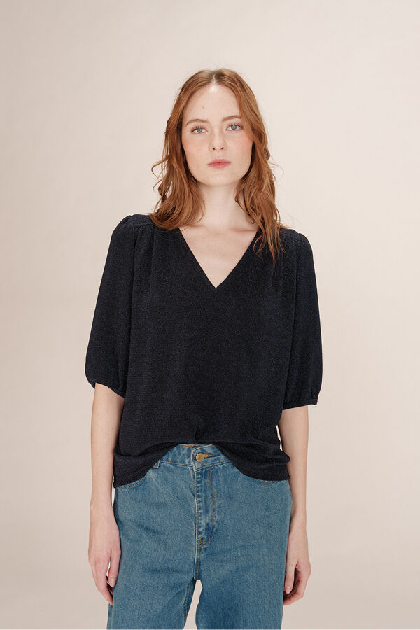 Grace & Mila Top ancho l&uacute;rex Azul marino