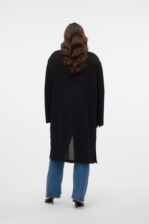Vero Moda Curve C&aacute;rdigan 3/4 aberta talha grande  Preto