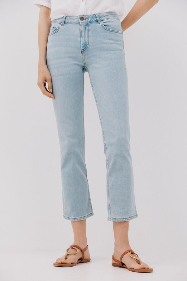 Cortefiel Jeans recto crop Azul oscuro