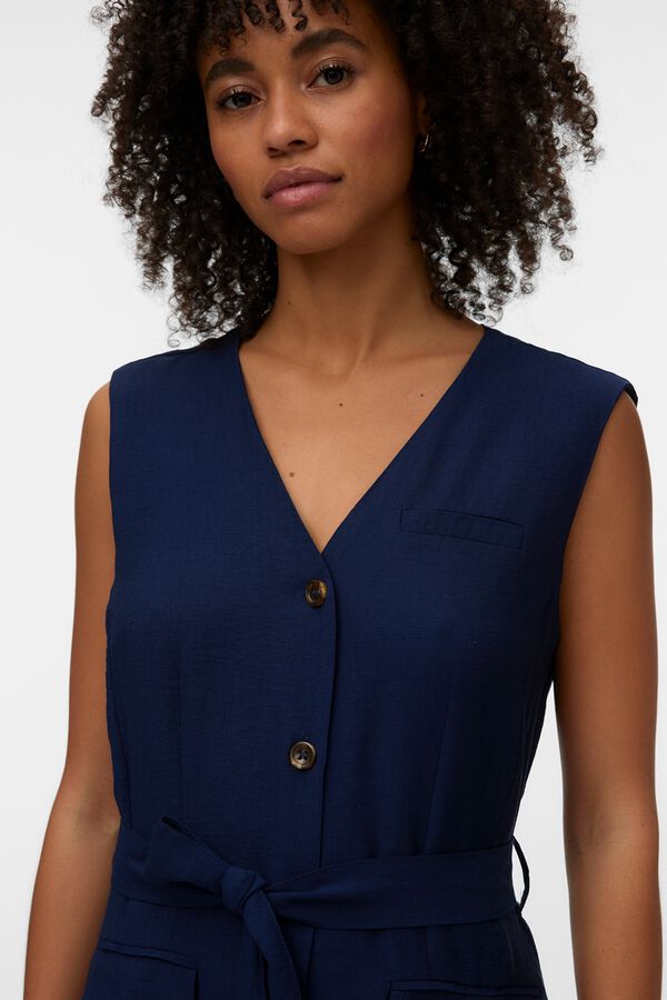 Vero Moda Vestido camiseiro sem mangas Azul