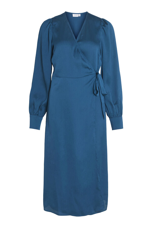 Vila Vestido midi satinado Turquesa