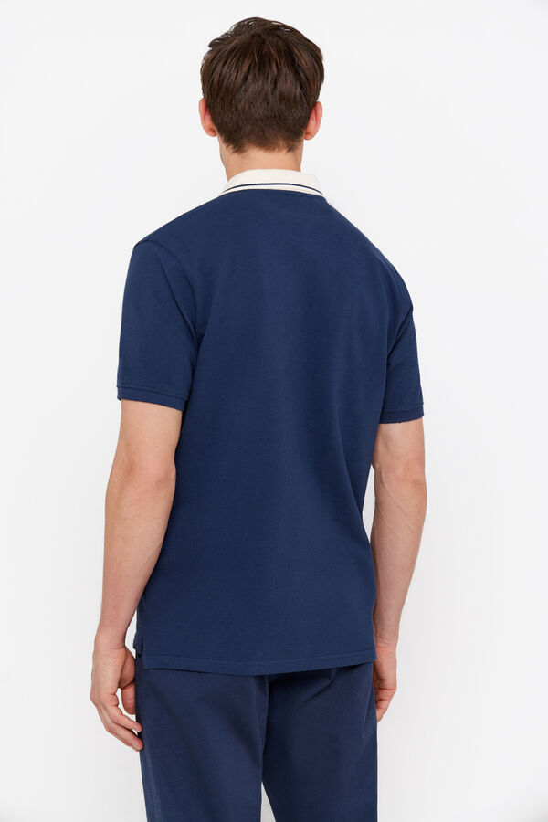 Cortefiel Polo gola em contraste Azul