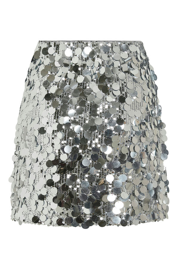 Vila Saia curta com lantejoulas Cinzento