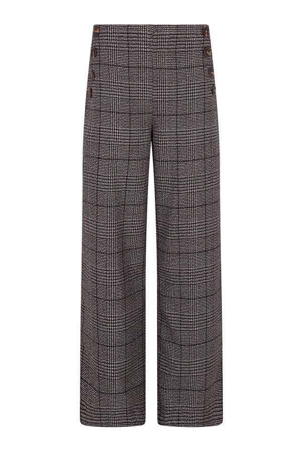 Cortefiel Pantal&oacute;n de mujer crop y ancho Estampado gris