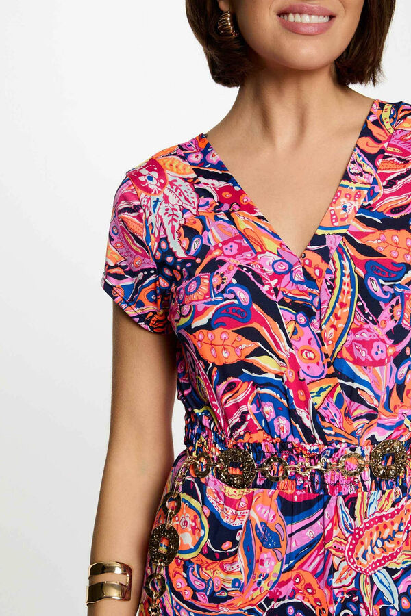 Morgan Vestido comprido reto estampado Multicolorido