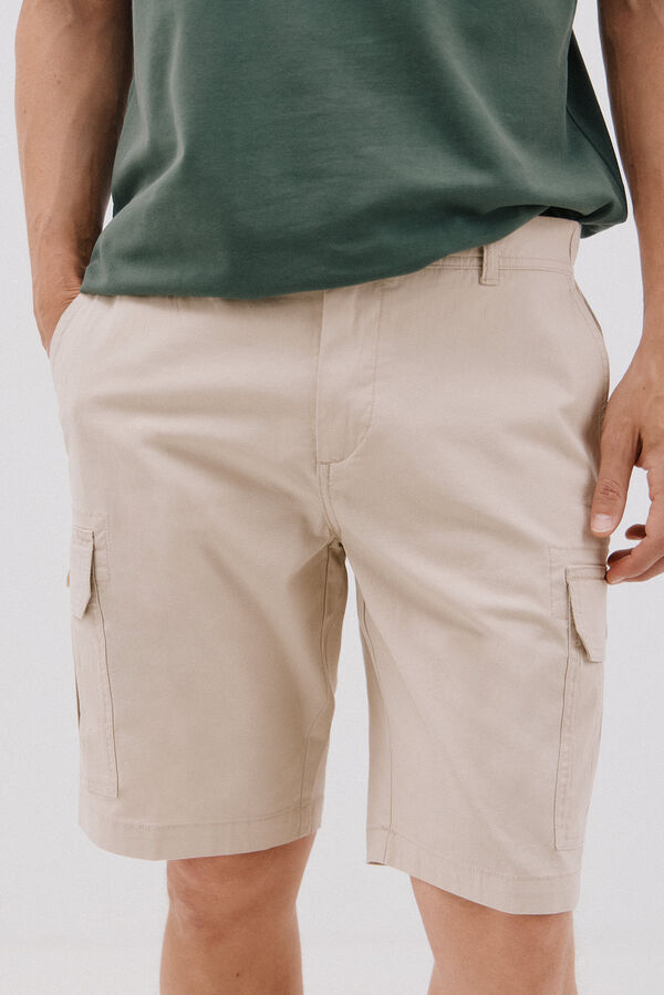 Cortefiel Bermudas cargo Tostado