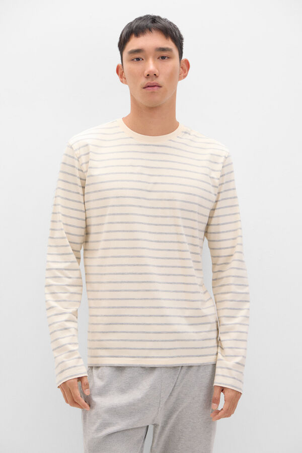 Cortefiel Set de pijama punto Blanco