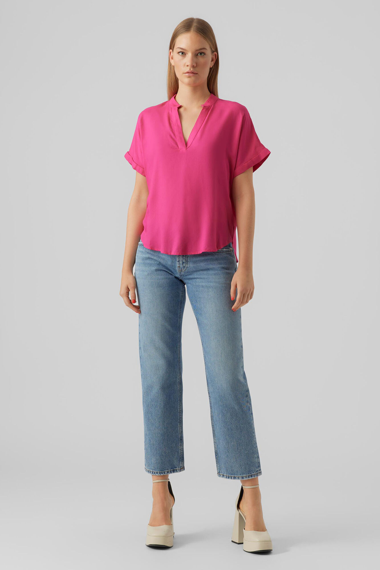 Vero Moda Top b&aacute;sico de manga corta