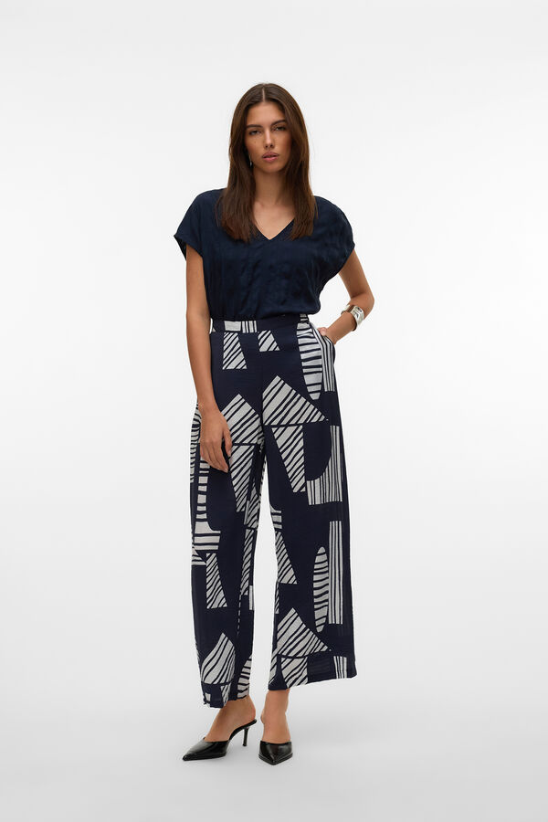 Vero Moda Pantal&oacute;n largo fluido Azul oscuro