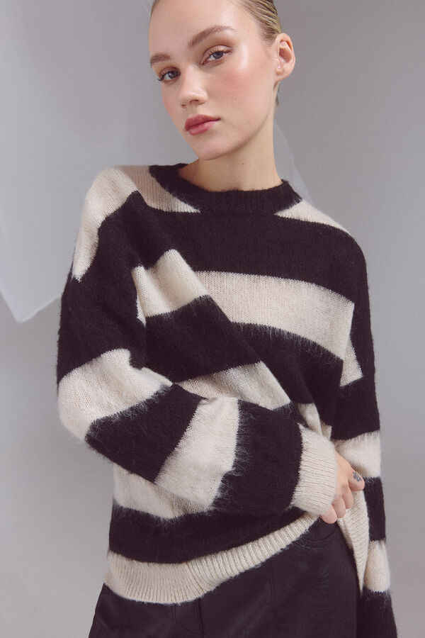 Slowlove Camisola riscas Ecru