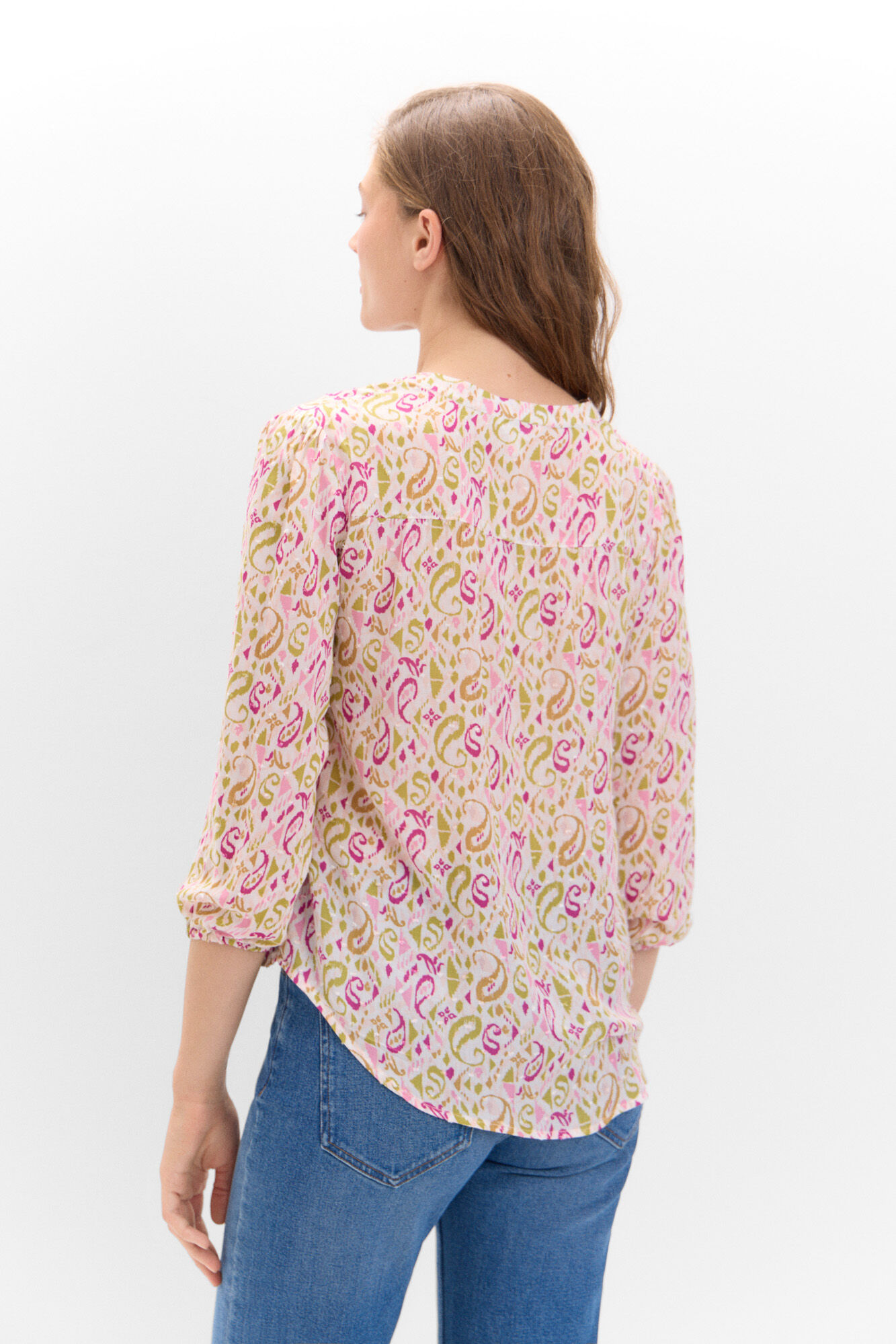 Cortefiel Blusa plumetti cuello mao