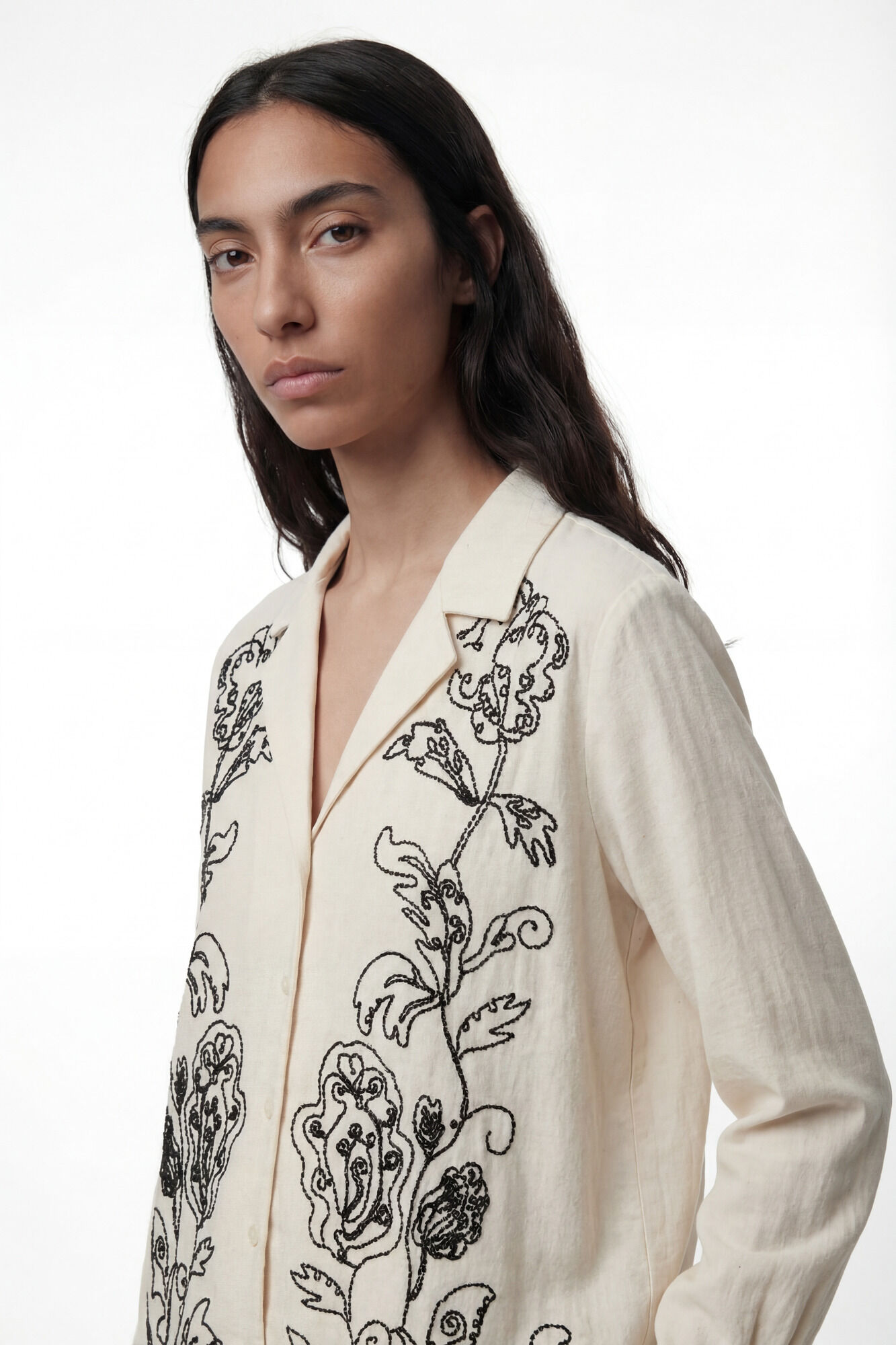 Vero Moda Camisa de lino estampada