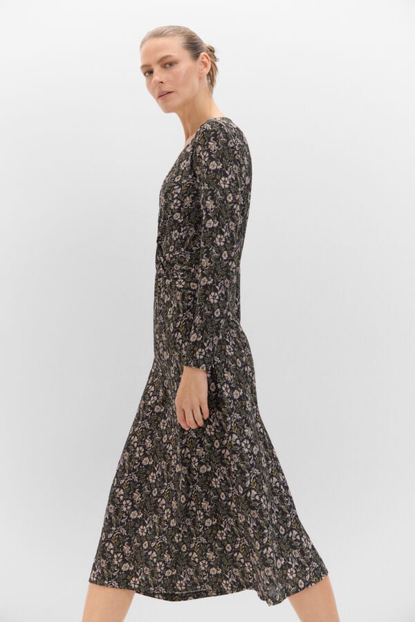 Cortefiel Vestido com n&oacute; frontal Cinzento