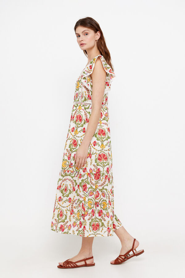Cortefiel Vestido estampagem floral Multicolorido