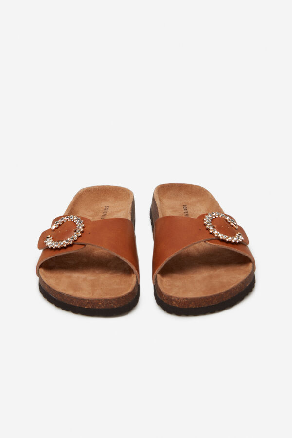 Cortefiel Sandalia joya Marr&oacute;n oscuro