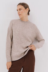 Cortefiel Jersey suave franjas Beige