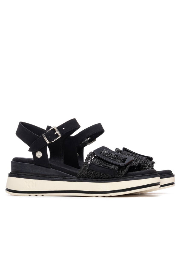 XTI Sandalia cu&ntilde;a pala ancha y pulsera Negro