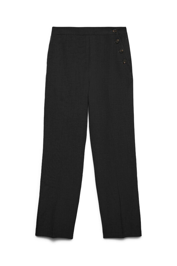 Vero Moda Cal&ccedil;a comprida com detalhe de bot&atilde;o Preto