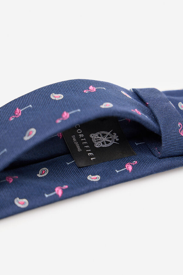 Cortefiel Corbata seda natural Azul marino