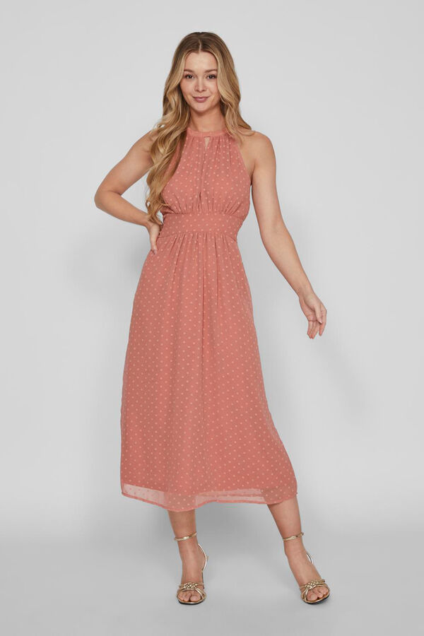 Vila Vestido cuello halter Rosa