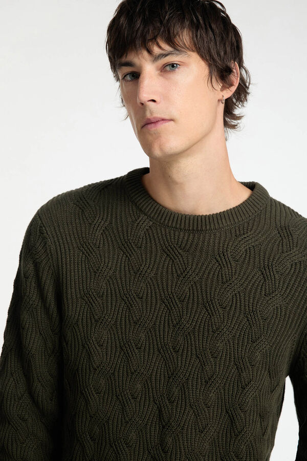 Selected Jersey estructura confeccionado con algodón orgánico. Verde oscuro