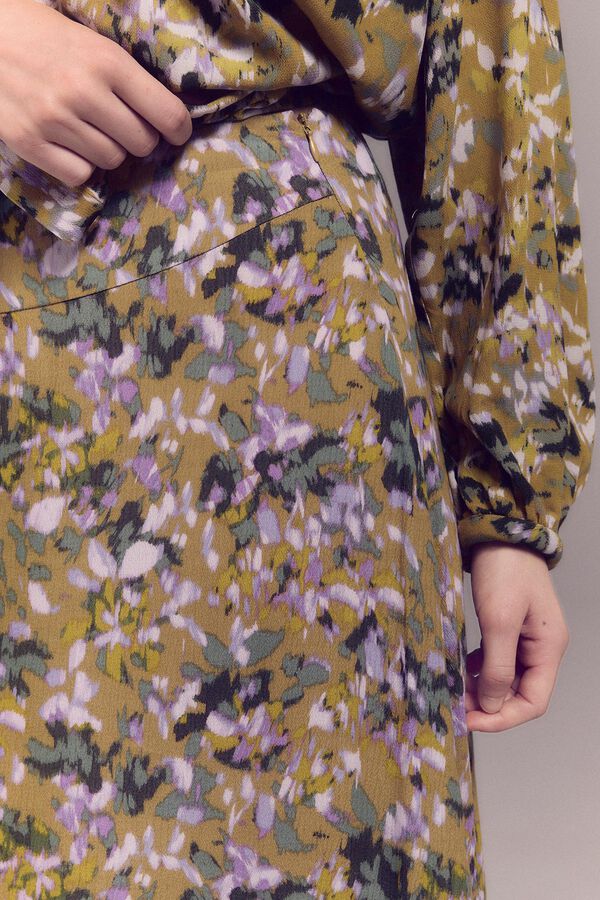 Slowlove Saia comprida estampada Impress&atilde;o