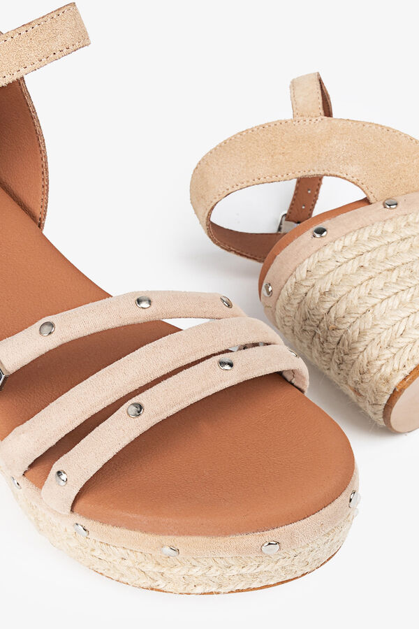 Popa Sapatos baixos de cunha Albany Studs Tostado