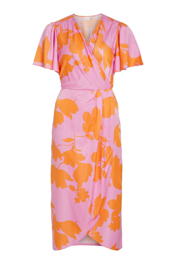 Vila Vestido midi satinado de fiesta Lila