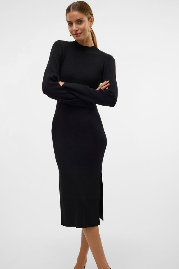 Vero Moda Vestido midi de punto Negro
