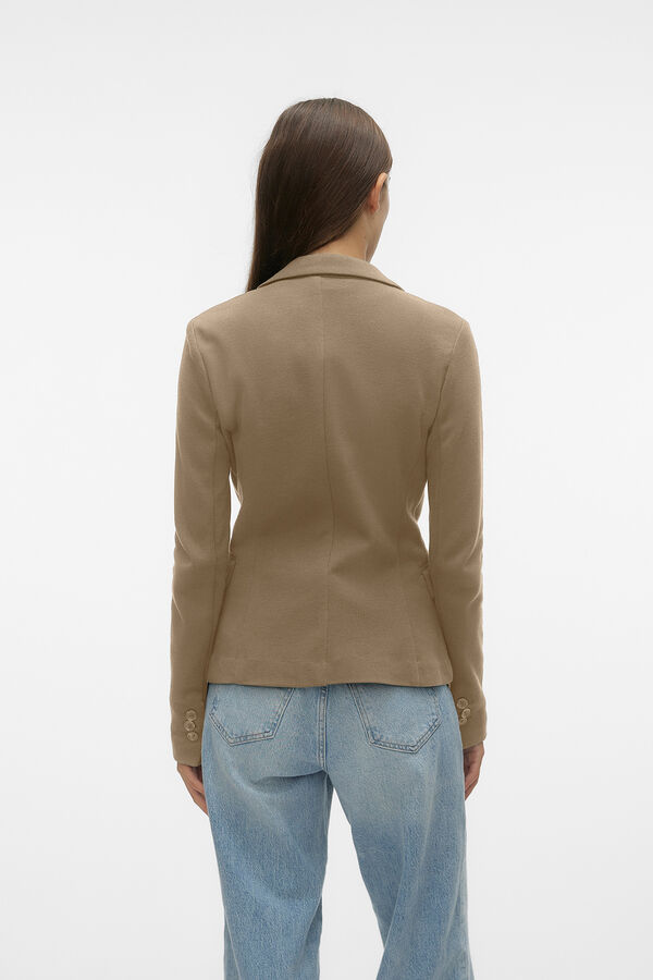 Vero Moda Blazer com aba e bolsos Castanho