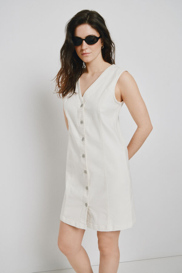 Vero Moda Vestido curto em denim Branco
