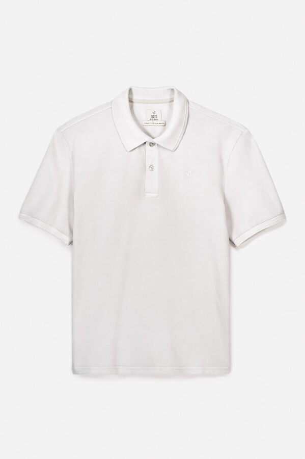 OOTO Polo pique lavado bordado avión Gris