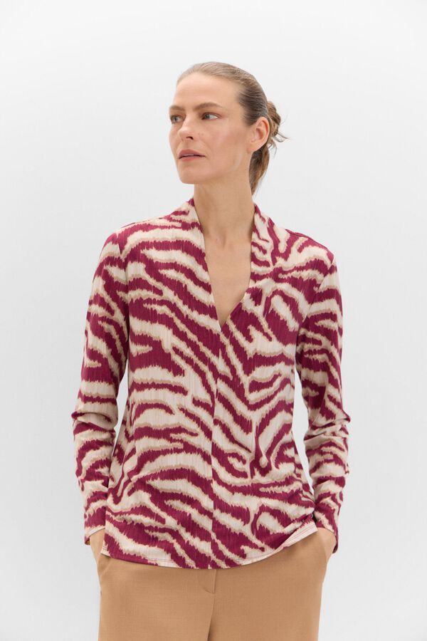 Cortefiel Camisola pesco&ccedil;o pico franzido Multicolorido