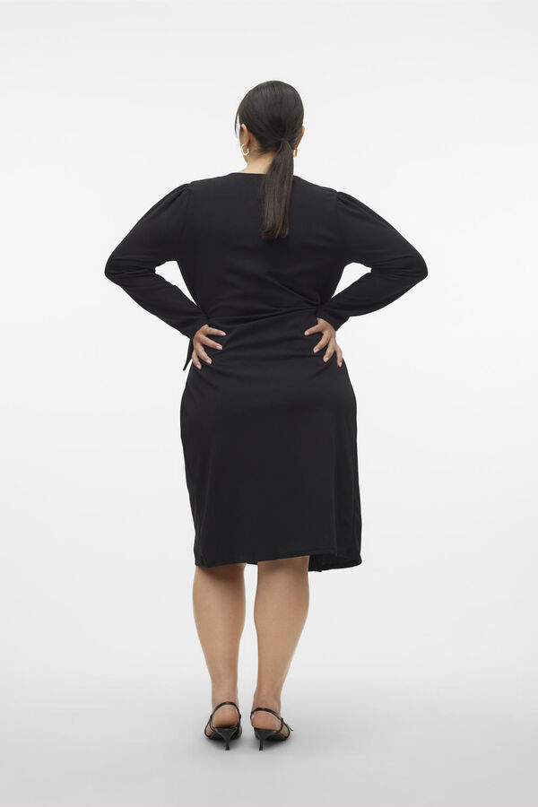 Vero Moda Curve Vestido de manga comprida tamanho grande Preto