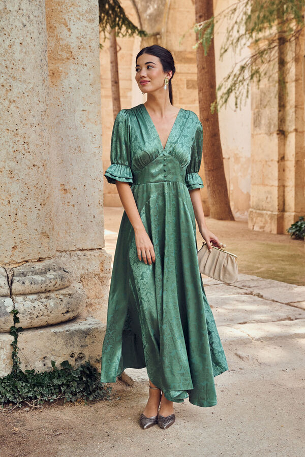 Pol&iacute;n Et Moi Vestido manga Francesa Amabella Verde