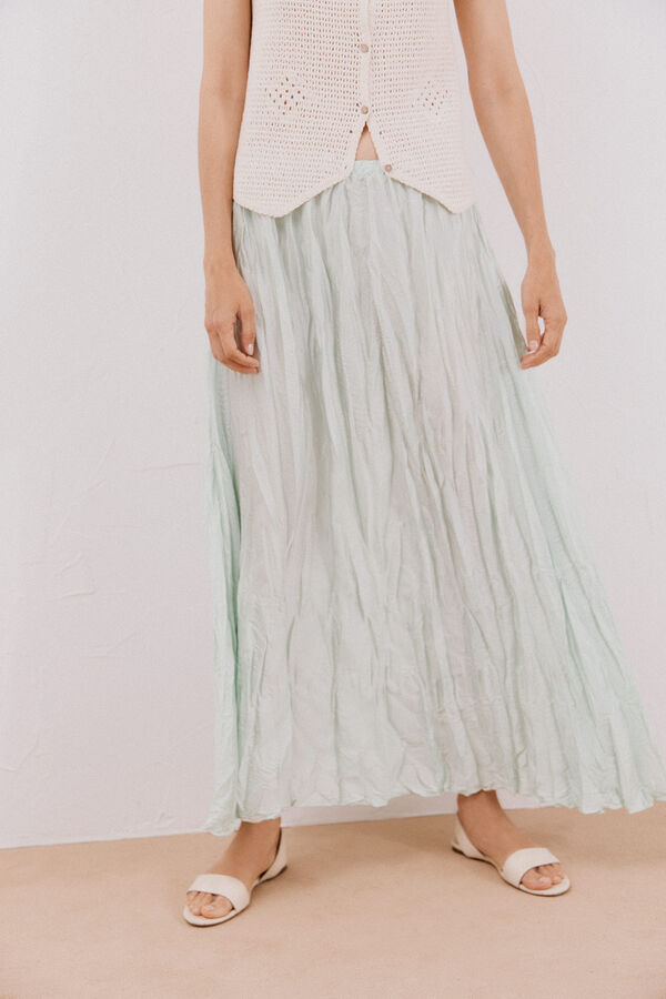 Cortefiel Saia midi texturizada Verde